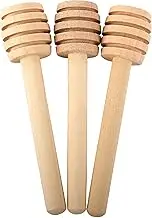 Wooden Honey Dipper Sticks, 3Pcs Mini Honey Spoon for Honey Jar Dispense Mixing Stirrer (Wood, One Size)