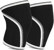 Knee Sleeves (1 Pair) 7mm Neoprene Thick Compression Knee Brace Support for Weightlifting, Powerlifting, Squatting & Cross Fit Training Fitness for Women and Men Black (Black, M)