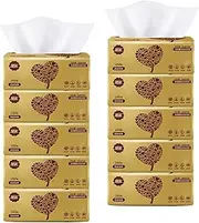 Pormasbenzer Ultra Soft Facial Tissues, 4-Ply, 2600 Sheets Total (10 Flat Packs of 260 Sheets Each), Unscented, Wood Pulp