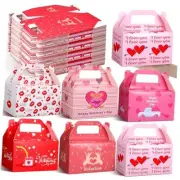 36 Pack Valentines Day Treat Boxes with Handle Valentine Cookie Gable Boxes
