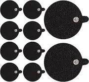 Med-Fit TENS Electrodes - 60mm Round Replacement Electrode Pads with Studs - Pack of 8 TENS Pads (Black, 6cm Round)