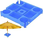 Umbrella Table Tray | Portable Beach Tray with 4 Cup Holders Beach Table | Umbrella Drink Holder, Swimming Pool Table, Umbrella Tray for Kids, Women, Men, Young People
