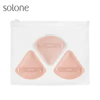 在飛比找momo購物網優惠-【Solone】玫粉蜜茶舒芙蕾海綿組 粉撲 美妝蛋(小扇形3