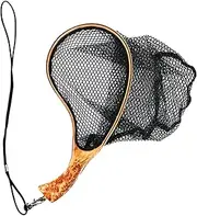 Fly Fishing Nets for Trout | Trout Net Landing Net | Wooden Handle Fish Landing Net, Fishpond Net Fishing Gear, Bass Net Fish-Safe, Catch & Release Net