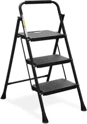 Step Ladder, Folding Step Stool with Wide Anti-Slip Pedal, 228Kg Sturdy Steel La
