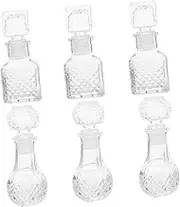 BAZEITFLOW 6Pcs Transparent Wine Decanter Liquor Bottle Dispenser for Wine Tasting Parties and Family Gatherings Elegant Design for Valentine Day and Wedding
