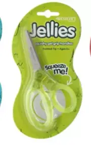 Westcott Jellies Scissors Squishy Geo Grip Handles Kids Green Blunt Tip NEW Safe