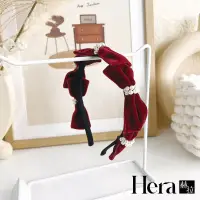 在飛比找博客來優惠-【Hera赫拉】法式紅色絲絨珍珠髮箍 H111110803 