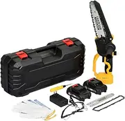 Oppsbuy 8/6 inch Mini Chainsaw, 21V Portable Cordless Chainsaw with Safety Lock, 6000r/min Brushless Motor for Tree Branch Cutting, Pruning, Gardening (2 Chains + Tool Kit Included)