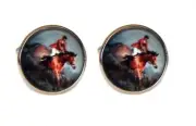 Gascoigne Fox Hunt Cufflinks Silver Colored Metal Alloy Men's