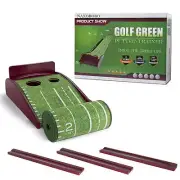 Putting Green Mat for Indoor-Outdoor Golf Matt Putting Green with Auto Ball R...