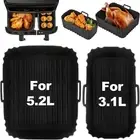 Air Fryer Liners Silicone Reusable for Tefal Easy Fry 5.2L/3.1L, Dual Air Fryer
