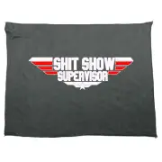 Shit Show Supervisor Logo - TG Funny Novelty Gym Microfiber Sports Towel