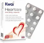 Heartcare Garlic | Vitamin B1 Contributes to a normal heart function | Helps maintain a healthy cholesterol levels | Helps maintain a healthy heart | Allicin yield 1800 micrograms per tablet | 300mg | 100 tablets