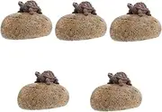 5pcs Garden Decoration Decoration Spare Key Hider Outdoor Vintage Key Hider Turtle Decor Resin Light Brown