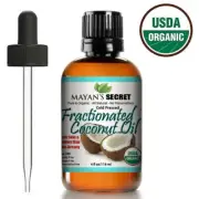 USDA CERTIFED ORGANIC FRACTIONATED COCONUT OIL COLD PRESSED 100% NATURAL