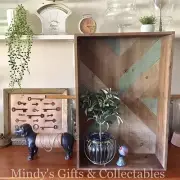 60cm Parquetry Herringbone Shadow Box Shelf Indoor Garden Wall Art Unit RRP $69