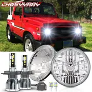 Pair 7" inch Round LED Headlights Hi&Lo Sealed Beam For Suzuki Samurai SJ410 (for: Suzuki)