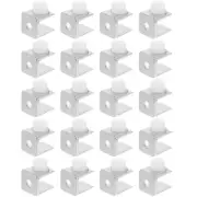 20 Pcs Glass Bracket Clamp Support Shelf Small Clips for Hanging