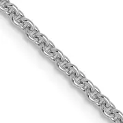 18 Inch 14K White Gold 1.6mm Round Cable Chain