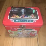 Coca Cola / Coke with Bottle Handle Metal Latched Mini Lunch Box