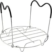 1Pc Stainless Steel Steaming Rack with Silicone Handle for Pressure Cooker and Kitchen Steamer Stand for Easy Cooking and Easy to Clean for Electric Rice