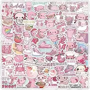100PCS Cute Small Size Axolotl Stickers, Cute Reptiles Sticker Set for Water Bottle Luggage Case Guitar, Vinyl Waterproof Kawaii Cartoon Animal Decals for Adults Teens