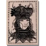 NEW Jester Rubber Stamp, Art Stamp, Lady, Face, Artistic, Media, Sketch,Scribble