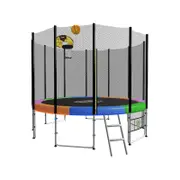 Kahuna Blizzard 14ft Trampoline With Basketball Set - Rainbow