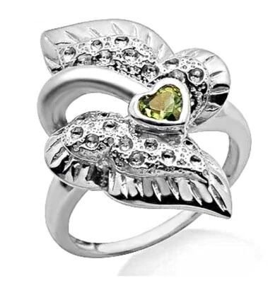Sterling Silver Ladies Ring w Peridot Size 7