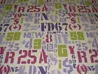 6 3/8 YDS~NUMEROLOGY LETTERS MICROFIBRE LINEN UPHOLSTERY FABRIC FOR LESS