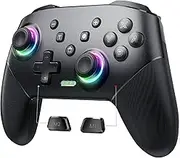 Wireless Switch Controllers, Programmable Switch Pro Controllers for Switch/Switch Lite/OLED/PC, One-Key Pairing Gamepad with 8-Color RGB LEDs 800mAh Battery 6-Axis Motion Wake Up Function
