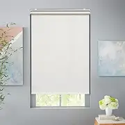 AOSKY Roller Window Shades Blackout Blinds for Windows Cordless Bedroom Shade Room Darkening Shades Door Blinds with Thermal Insulated Easy to Install for Home Office Bathroom W27xL72 Ivory White