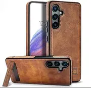 [KSELF] Leather Case with Stand for Samsung Galaxy A55 5G, Shockproof Soft Grip Luxury Cover, Slim with Kickstand Phone Case, Brown, Compatible with Samsung Galaxy A55 5G