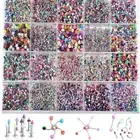 110 pieces ball tongue ring tongue piercing body piercing - multi-coloured XS DE
