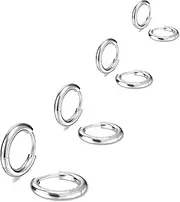 [Osayia] 316L Surgical Stainless Steel Small Hoop Earrings 8mm 10mm 12mm 14mm Hypoallergenic Huggie Hoop Earrings Helix Lobes Hinged Sleeper Earrings Men Women for Cartilage Piercings