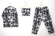 Indian Cotton Black Jungle Women Floral PJ Set Sleepwear Pajama Set Nightwear