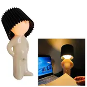 A Little Shy Man Naughty Little Boy Desk Lamp, Small Table Lamp Bedside Night Light xi Black