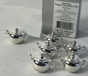 Vintage Silver Teapot Place Card Holders set of 6- NEW SETS! Volume Discounts