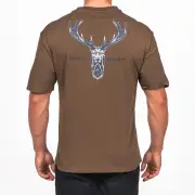 Hunters Element Alpha Stag Tee Premium Crew Neck T-shirt - Khaki #alpha Kha