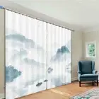 Mountain Water Ship 3D Curtain Blockout Photo Printing Curtains Drape Fabric