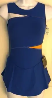 GK ICE FIGURE SKATE BLUE MICROTECH ADULT SMALL BLOCK INSERT TANK DRESS Sz AS