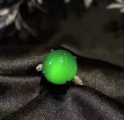 Inlaid High Ice Jade Marrow Green Agate Jade Ring