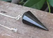 Black Tourmaline Crystal Pendulum 24.5cm in Length
