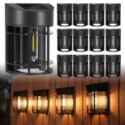 Solar Fence Lights, 12 Pack Waterproof Solar Lights Outdoor, Outdoor Solar Li...
