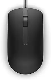 Dell Optical Wired Ergonomic USB Mouse, Computer Mouse with Long Cord, Optical LED Tracking, USB Wired Connectivity, Computer Accessory - MS116 - Black