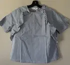 Lucien Striped Kimono-Sleeve Blouse Harshman Size XS