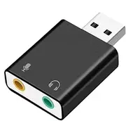 USB Card Adapter,USB 3.5mm Sound Card Adapter | No Drivers Needed Sound Card Accessories, USB Audio Converter Card Equipment for Laptop