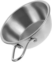 GLEAVI Korean Traditional Stainless Steel Bowl with Handle Condiment Dish for Sauces for Camping and Family Gatherings Easy to Clean