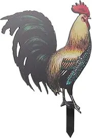 CLISPEED Chicken Stake Garden Chicken Decor Acrylic Yard Art Rooster Stake Yard Sign